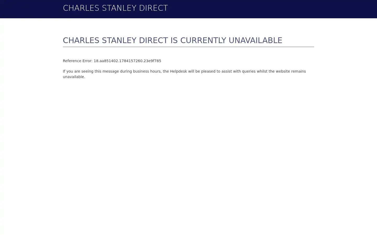 Screenshot of charles-stanley-direct.co.uk