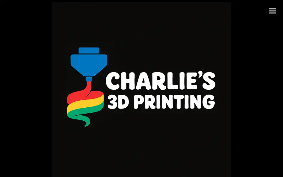 Screenshot of charlies3dprinting.com