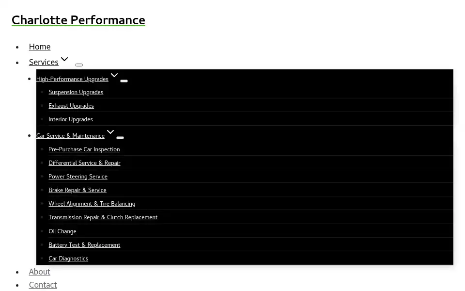 Screenshot of charlotteperformance.com
