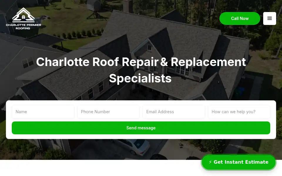 Screenshot of charlottepremierroofing.com