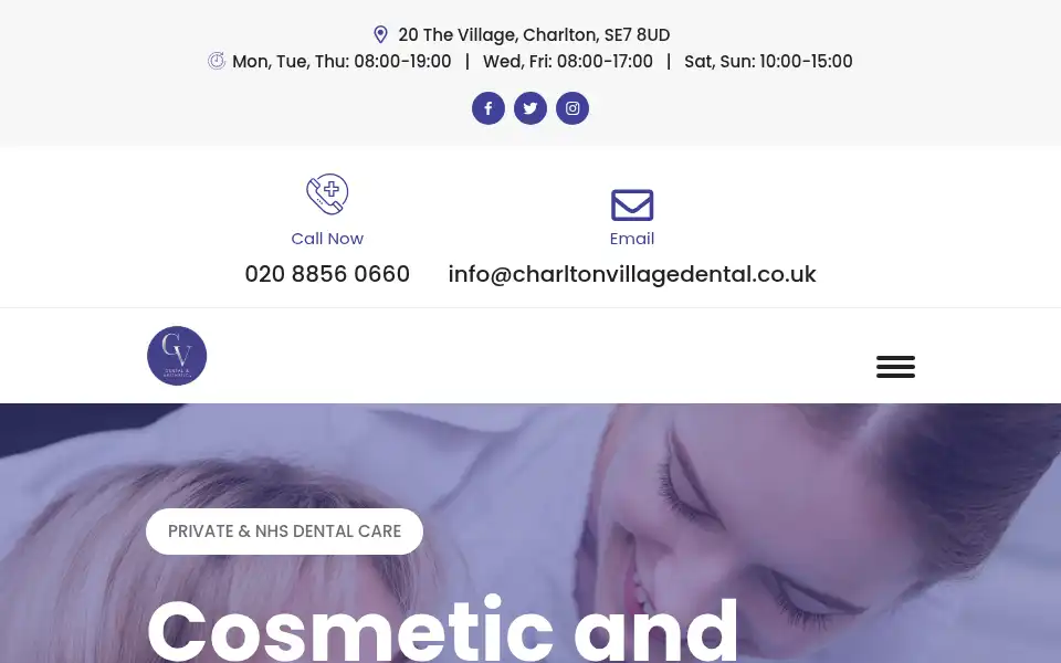 Screenshot of charltonvillagedental.co.uk