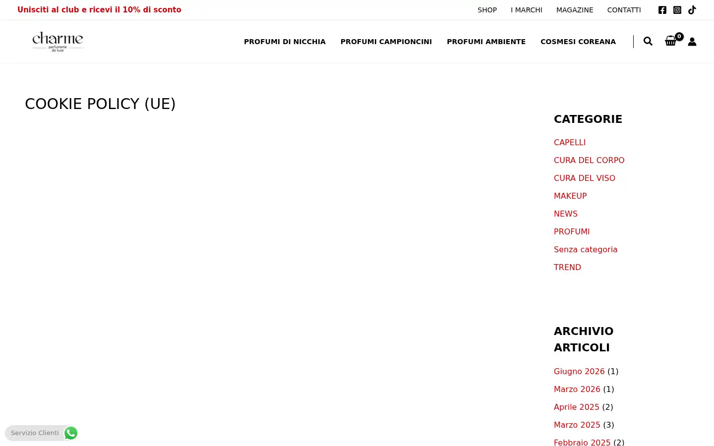 Screenshot of charmeprofumeriamolfetta.it