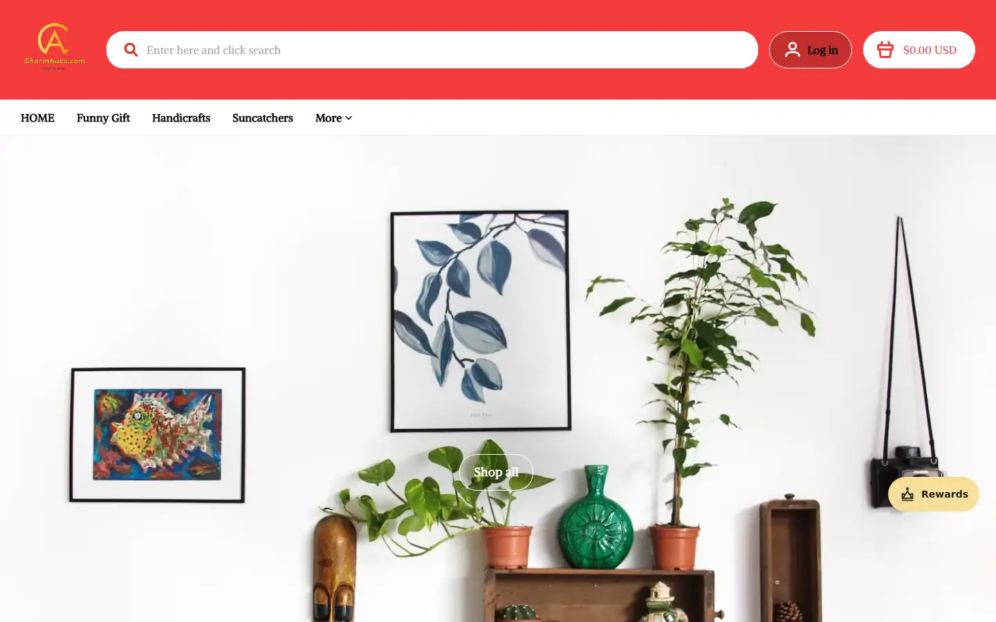 Screenshot of charmhuts.com