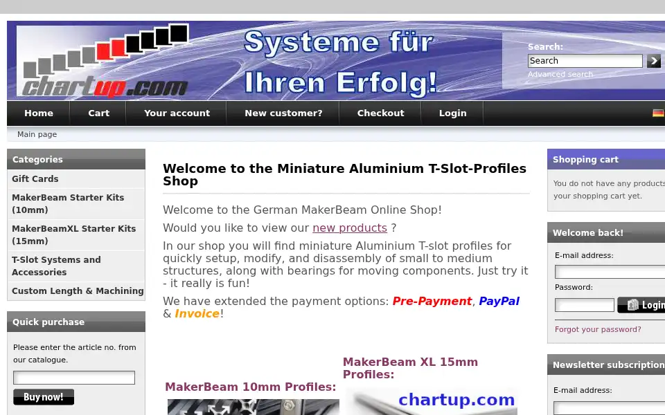 Screenshot of chartup.com