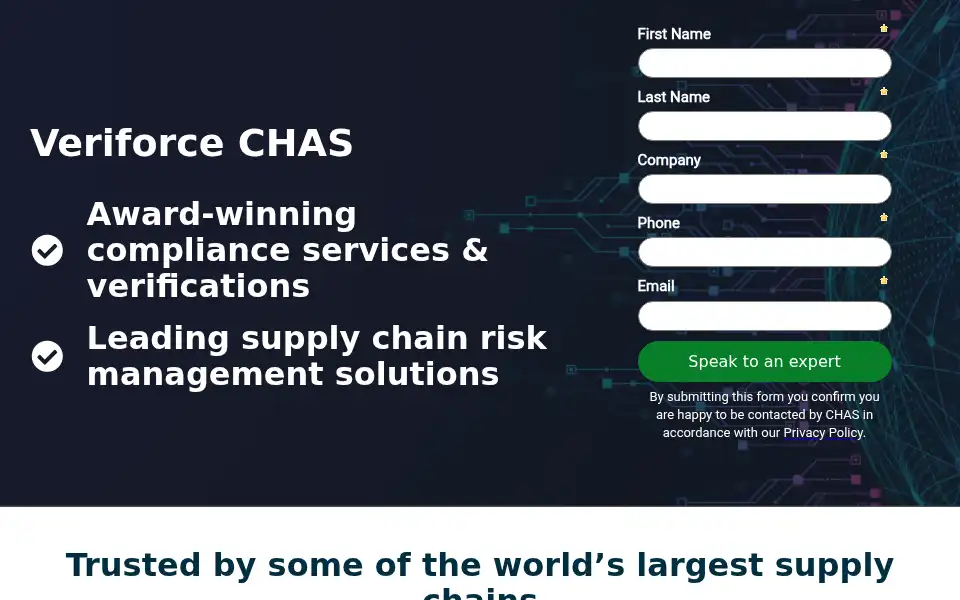 Screenshot of chas.co.uk