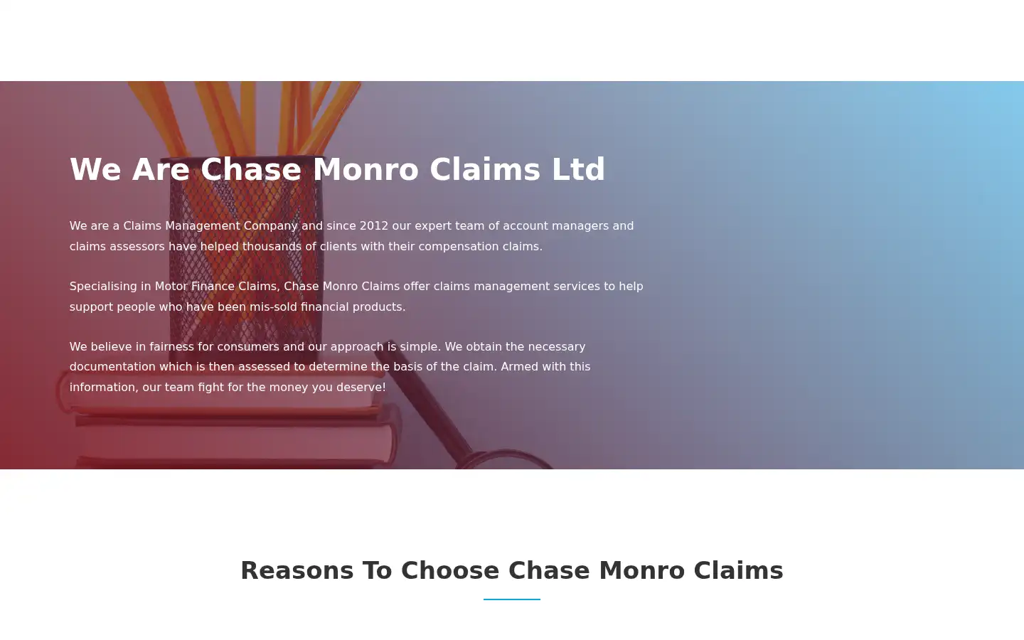 Screenshot of chasemonroclaims.co.uk