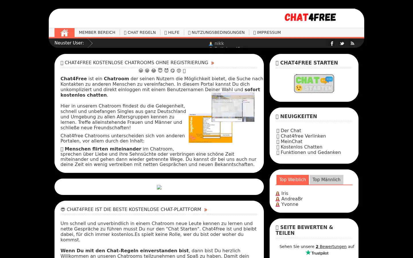 Screenshot of chat4free.chat