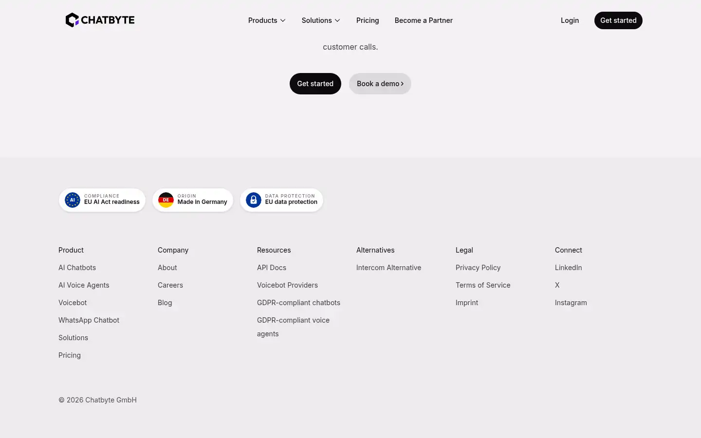 Screenshot of chatbyte.ai