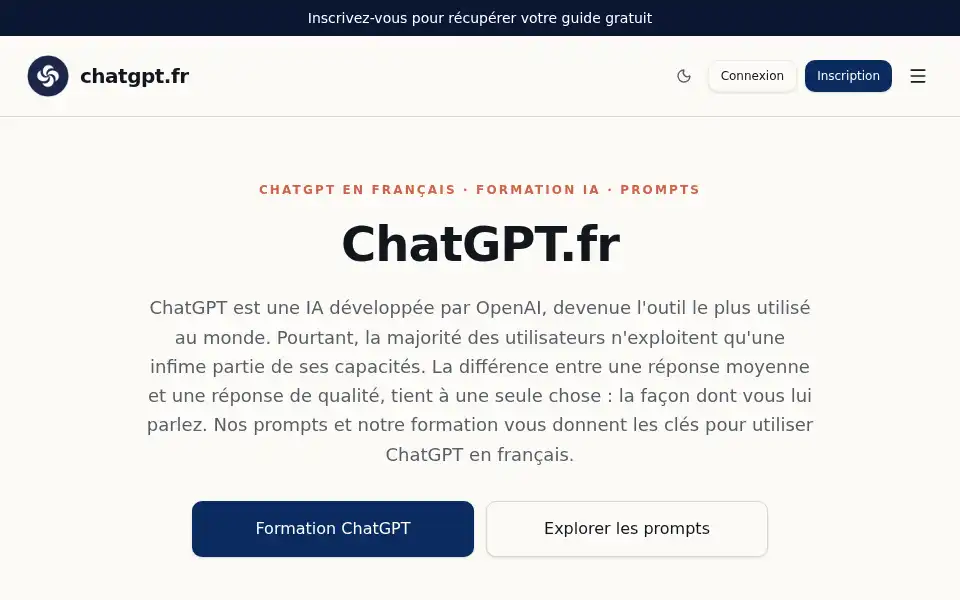 Screenshot of chatgpt.fr