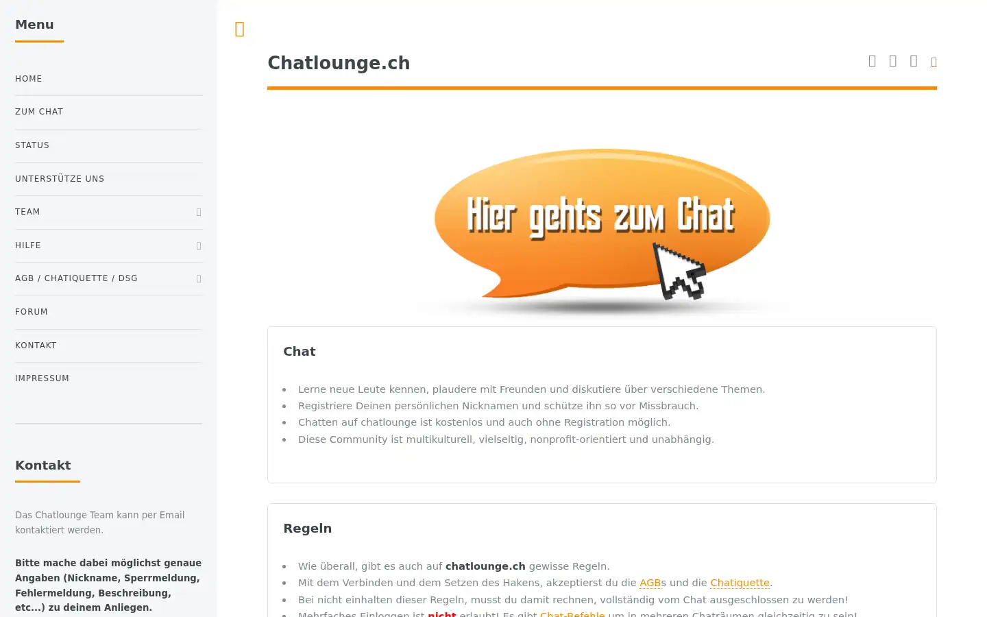 Screenshot of chatlounge.ch