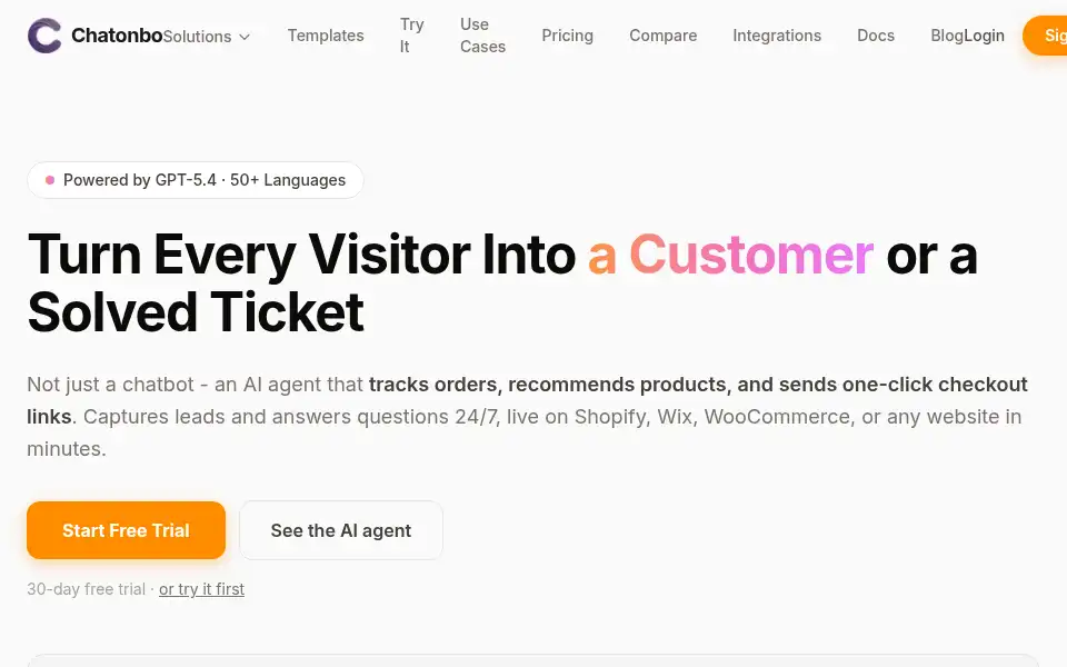 Screenshot of chatonbo.com