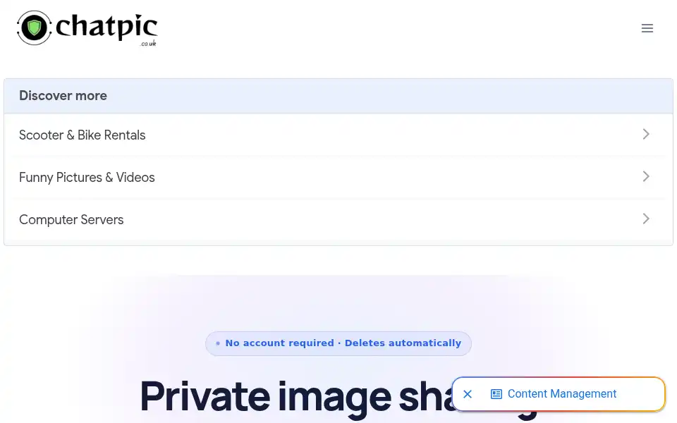 Screenshot of chatpic.co.uk