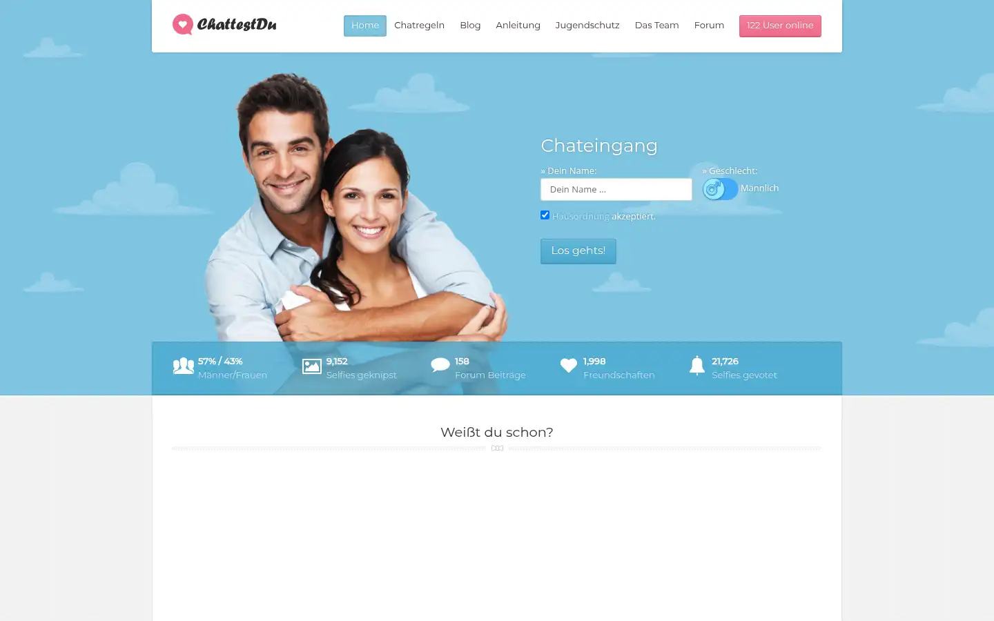 Screenshot of chattestdu.de