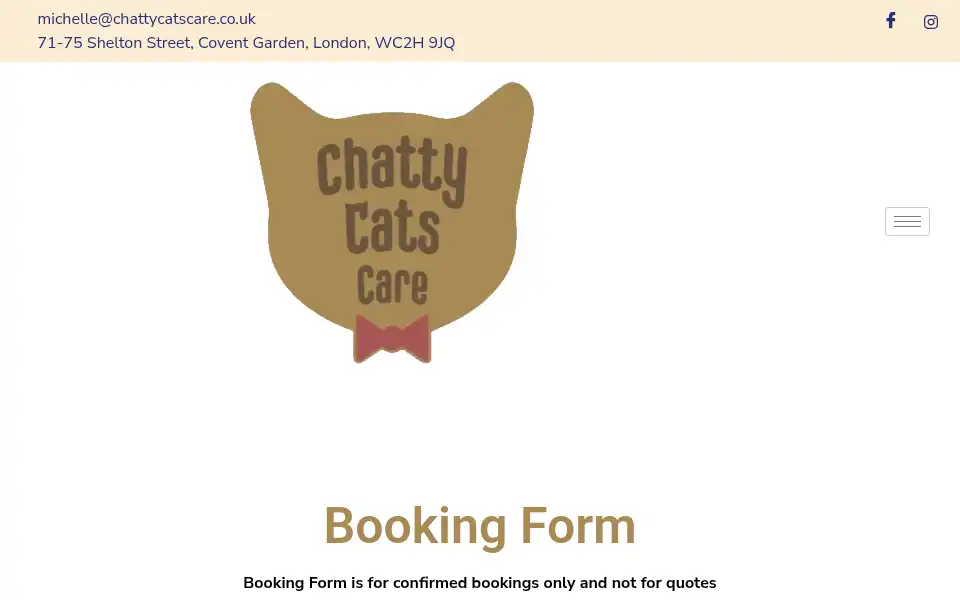 Screenshot of chattycatscare.co.uk