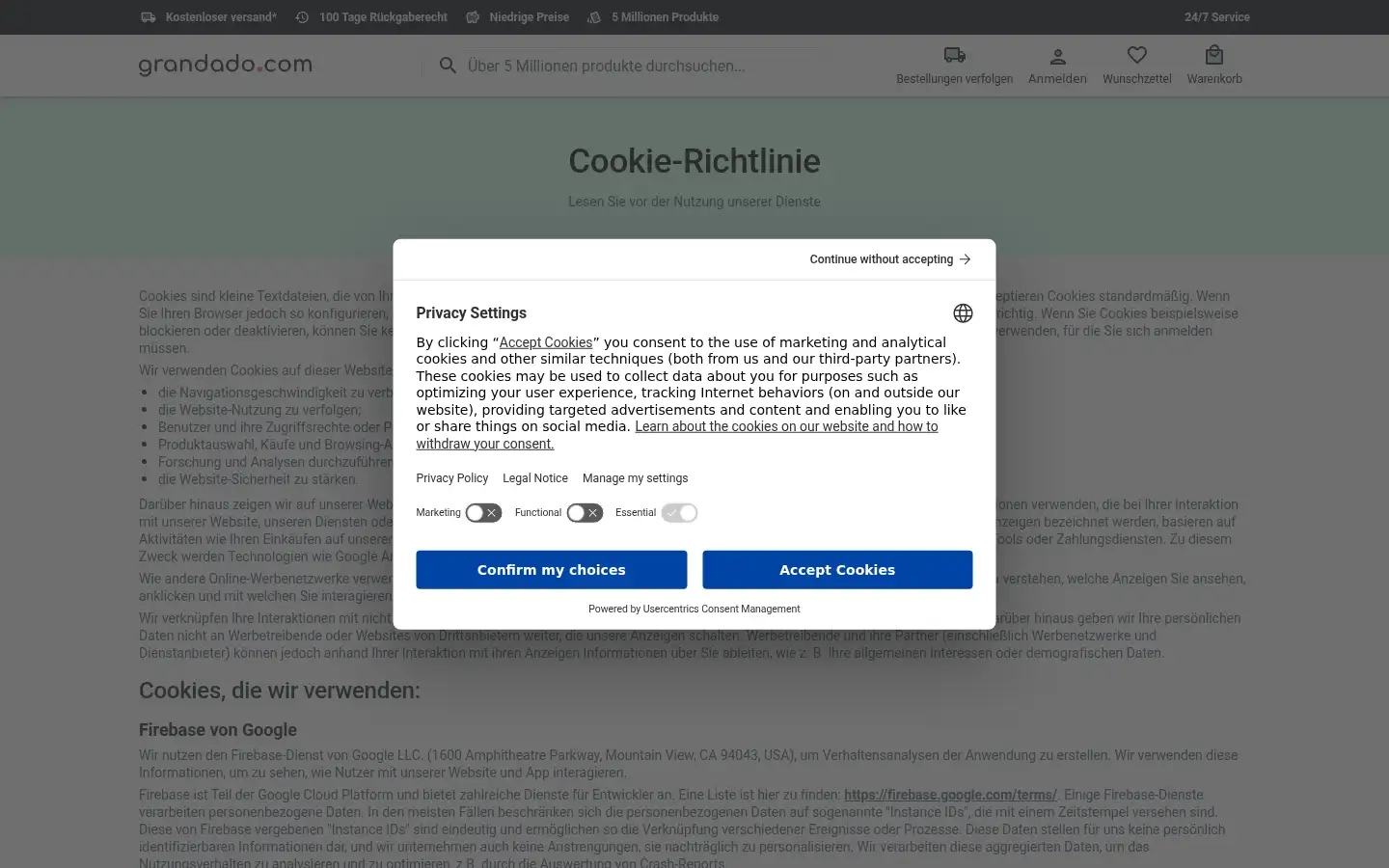 Screenshot of che.grandado.com