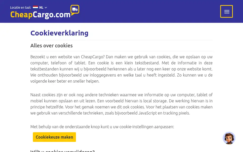Screenshot of cheapcargo.com