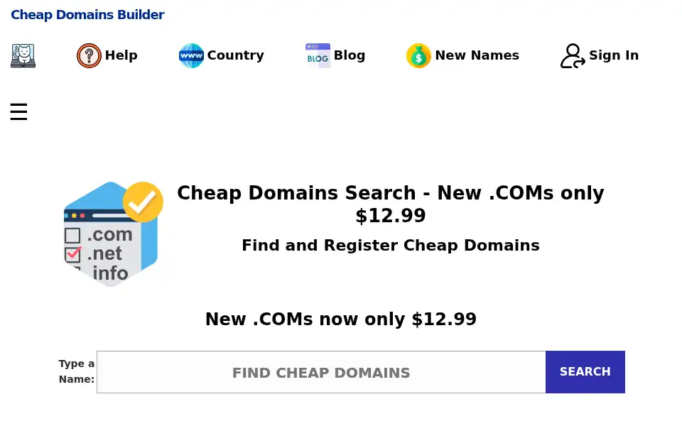 Screenshot of cheapdomains.co