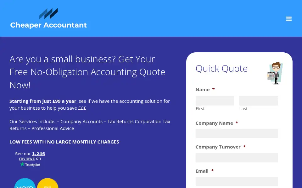 Screenshot of cheaperaccountant.co.uk