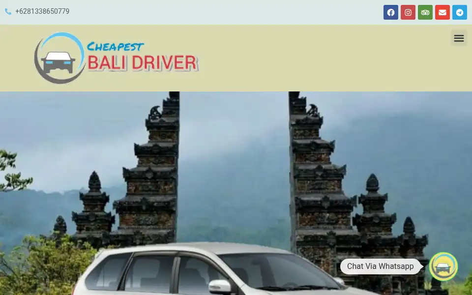 Screenshot of cheapestbalidriver.com