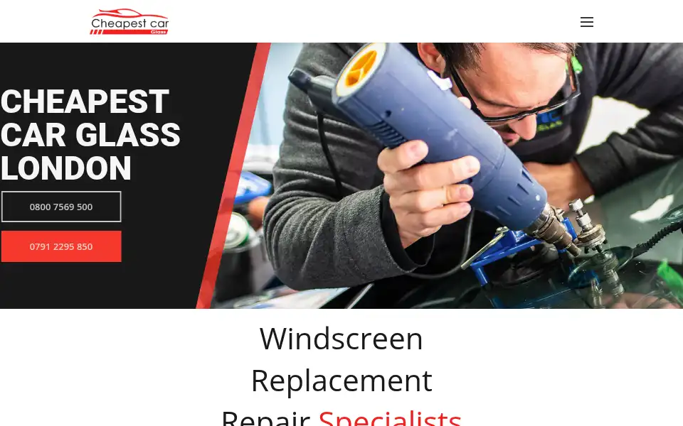 Screenshot of cheapestcarglass.co.uk