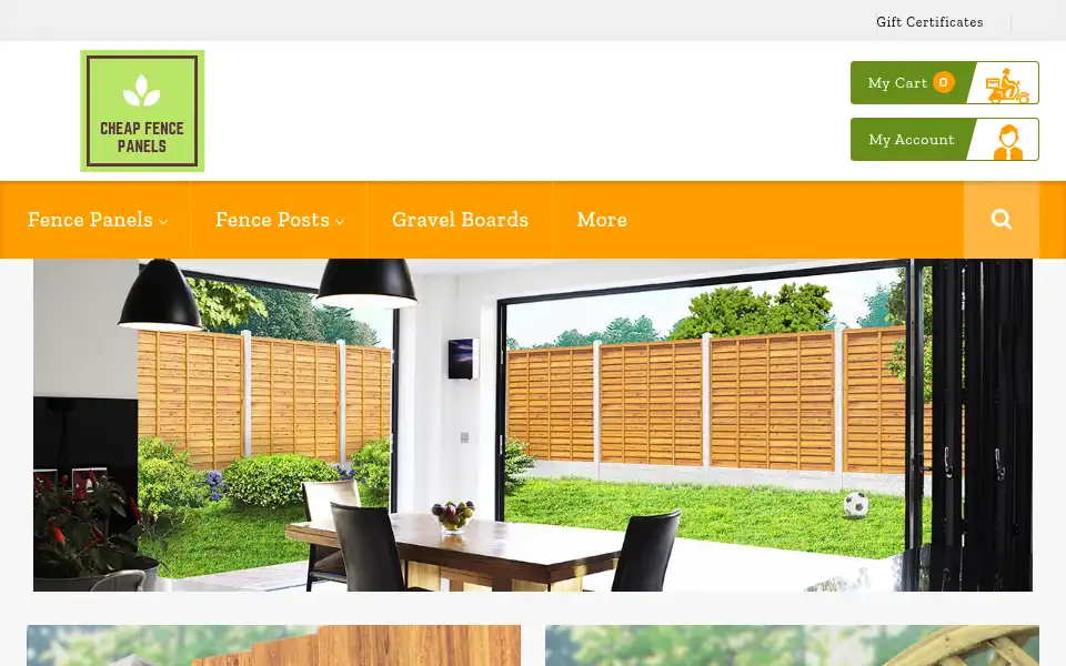Screenshot of cheapfencepanels.com