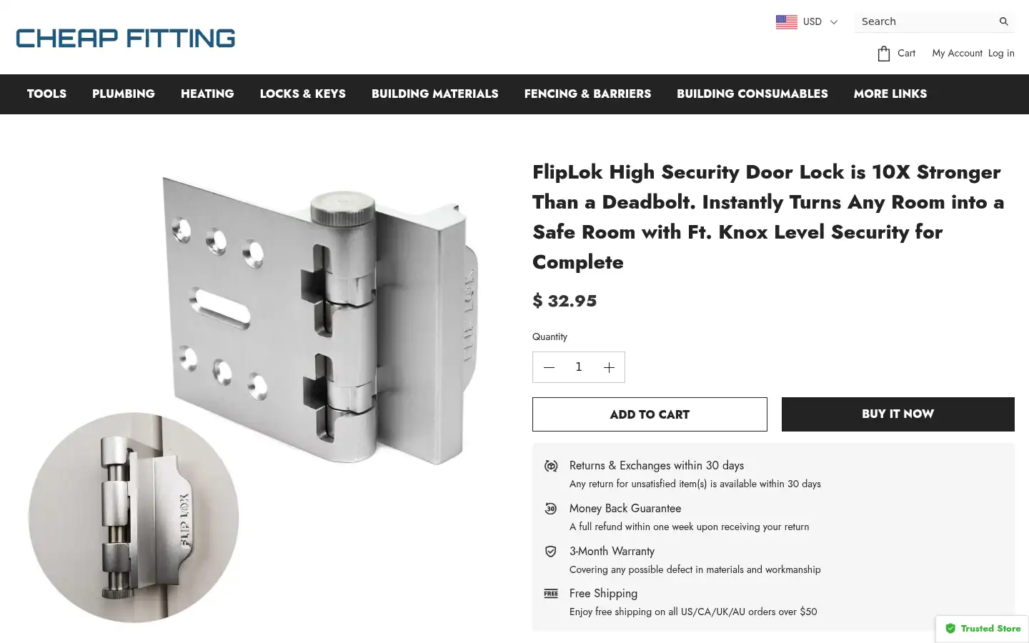 Screenshot of cheapfitting.com