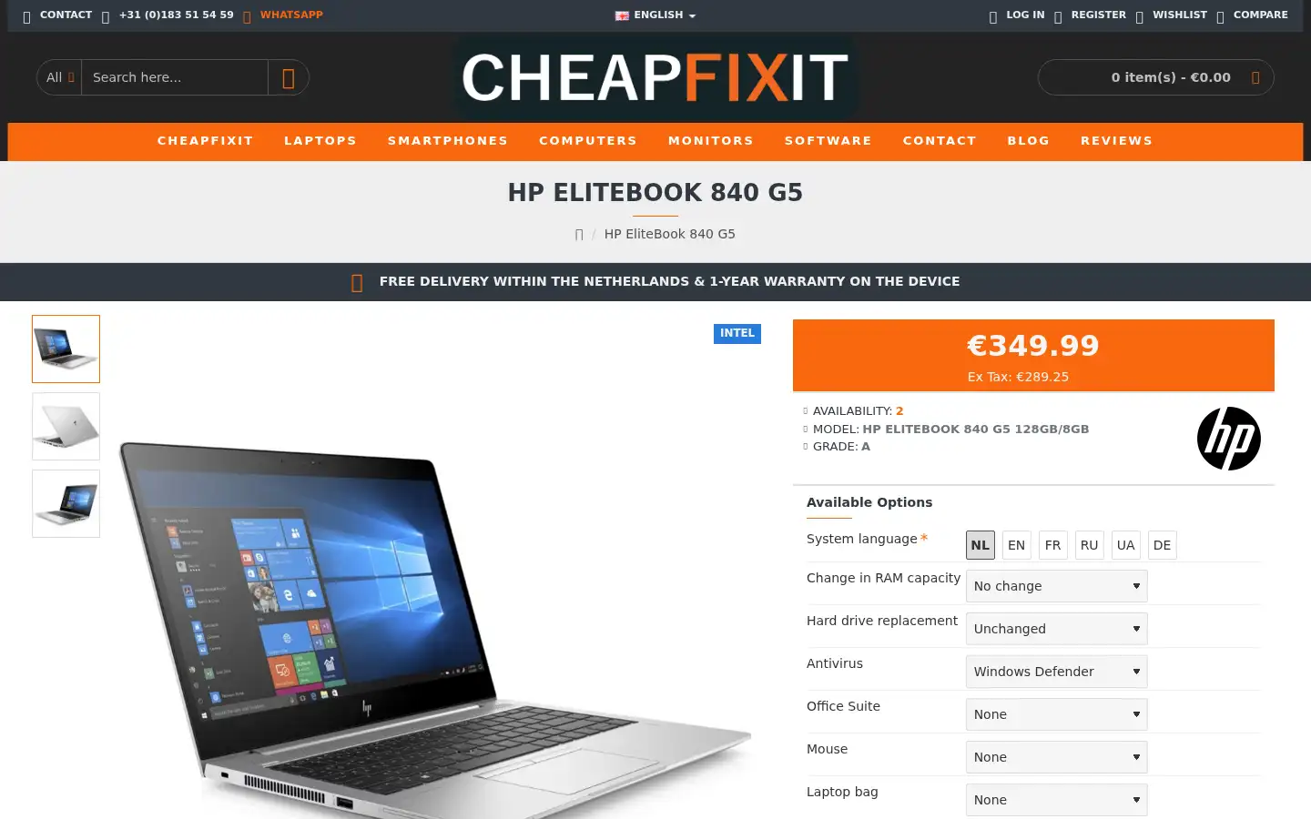 Screenshot of cheapfixit.nl