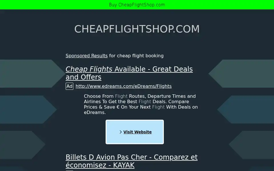 Screenshot of cheapflightshop.com