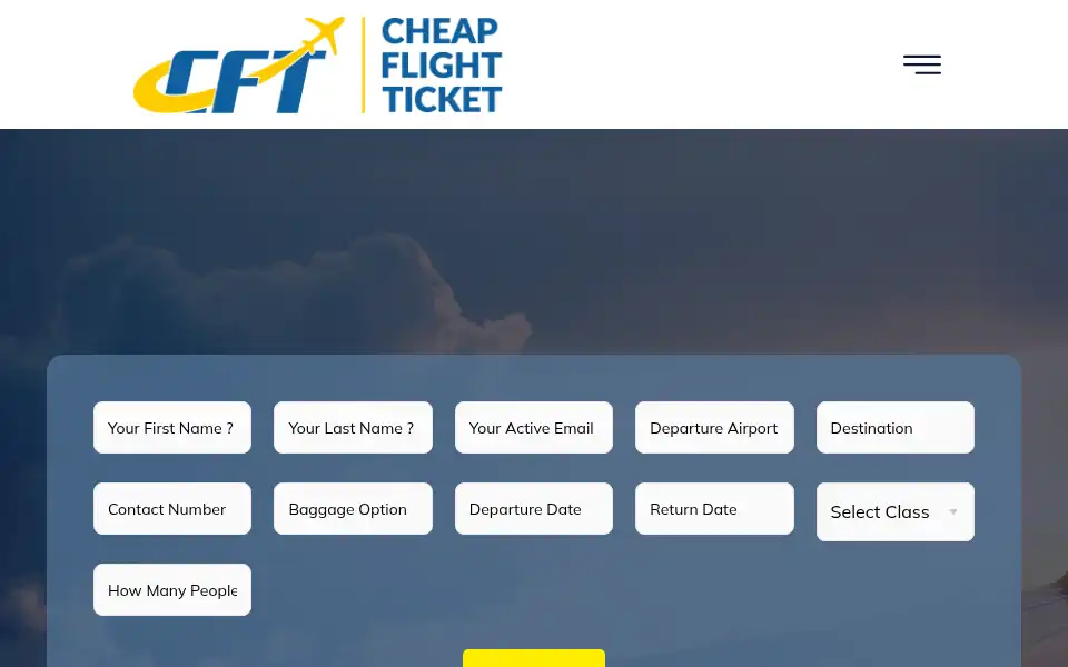 Screenshot of cheapflightticket.uk
