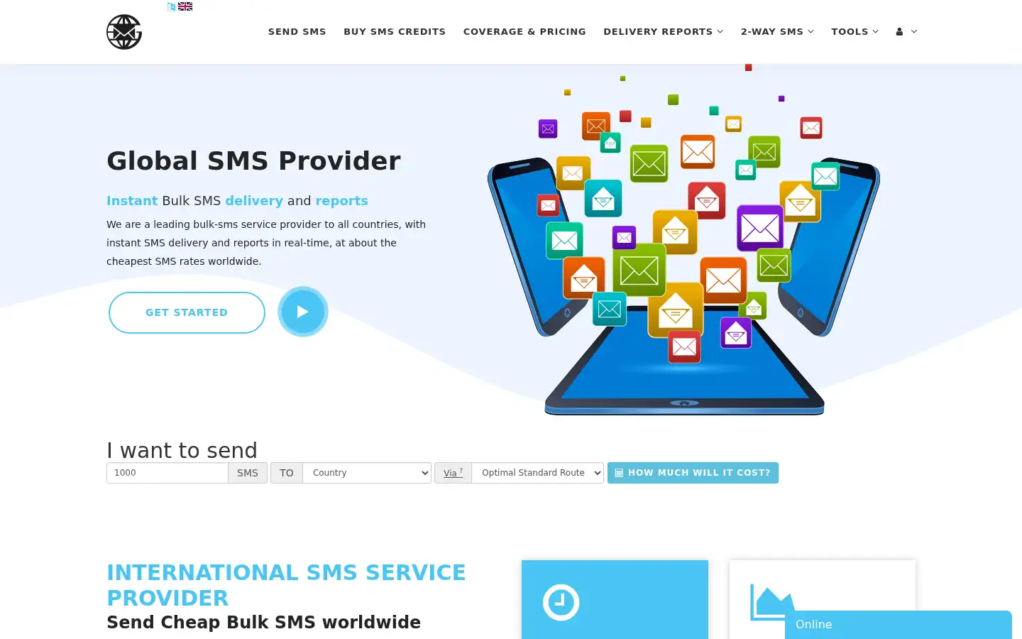 Screenshot of cheapglobalsms.com