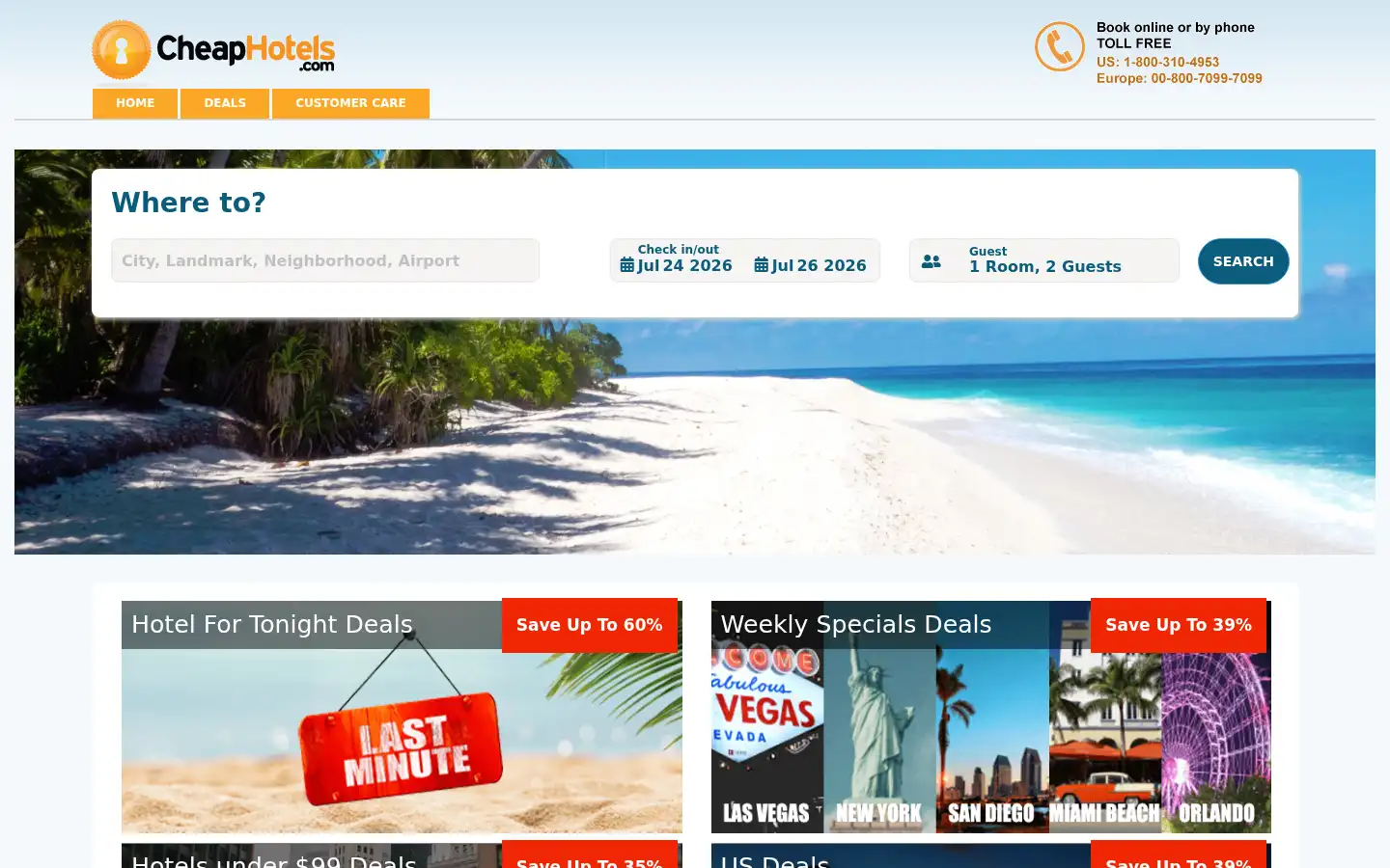 Screenshot of cheaphotels.com