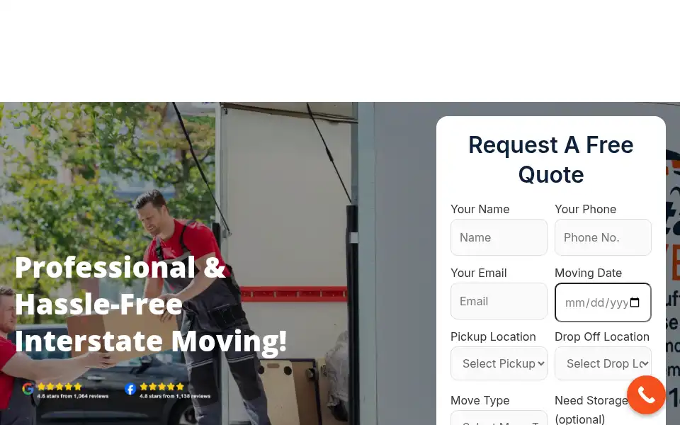 Screenshot of cheapinterstatemovers.com.au