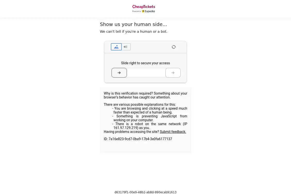 Screenshot of cheaptickets.com