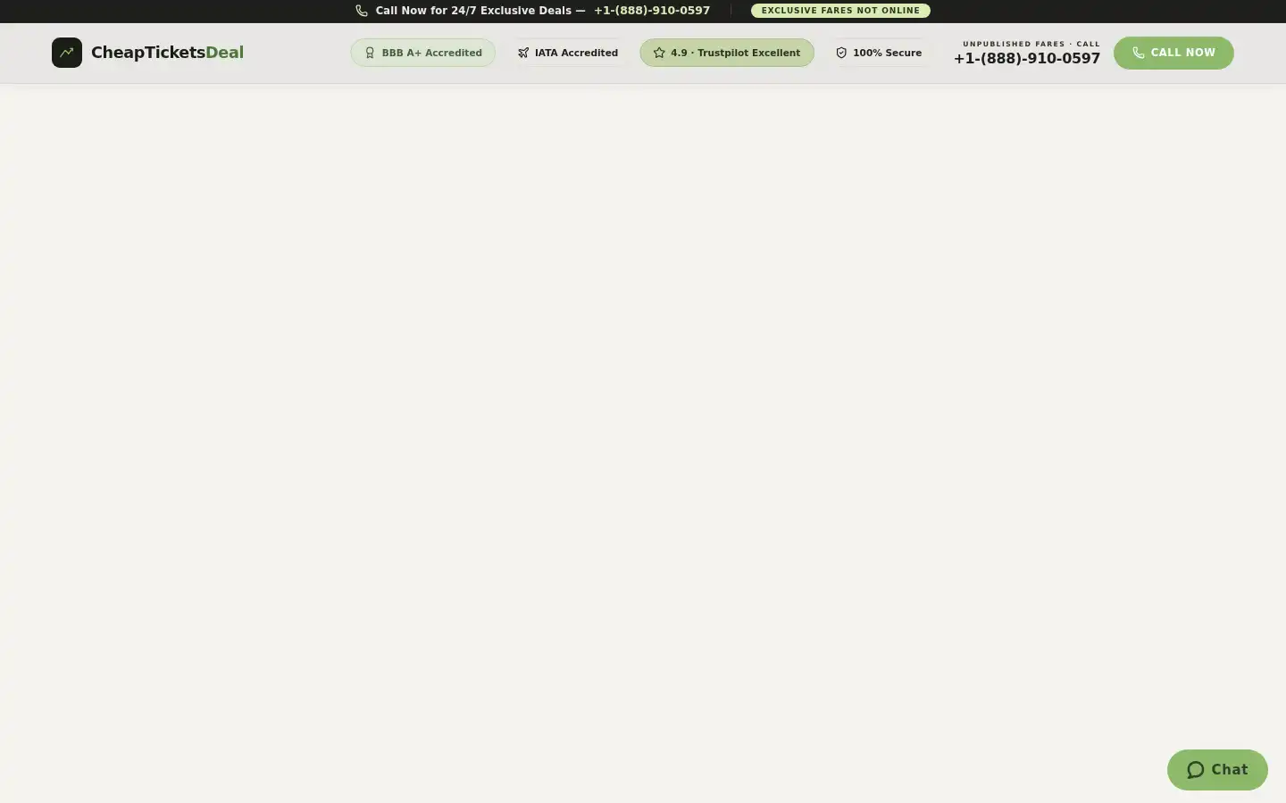 Screenshot of cheapticketsdeal.com