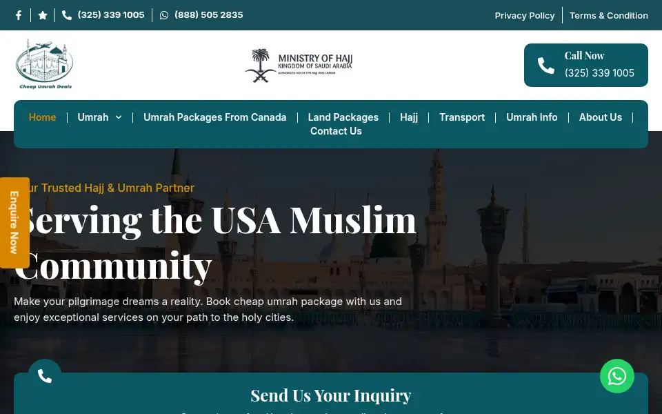 Screenshot of cheapumrahdeals.com