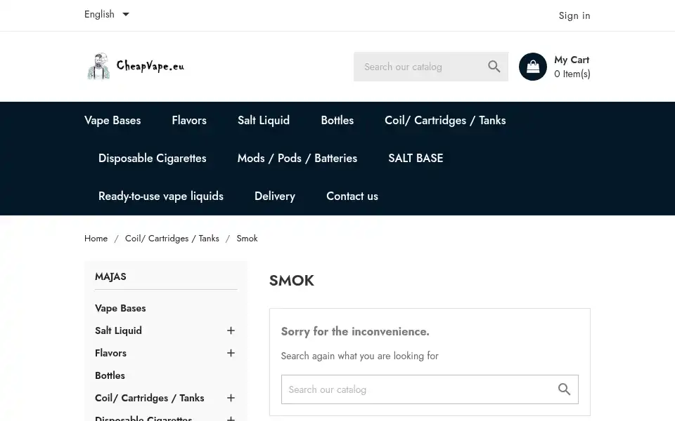 Screenshot of cheapvape.eu