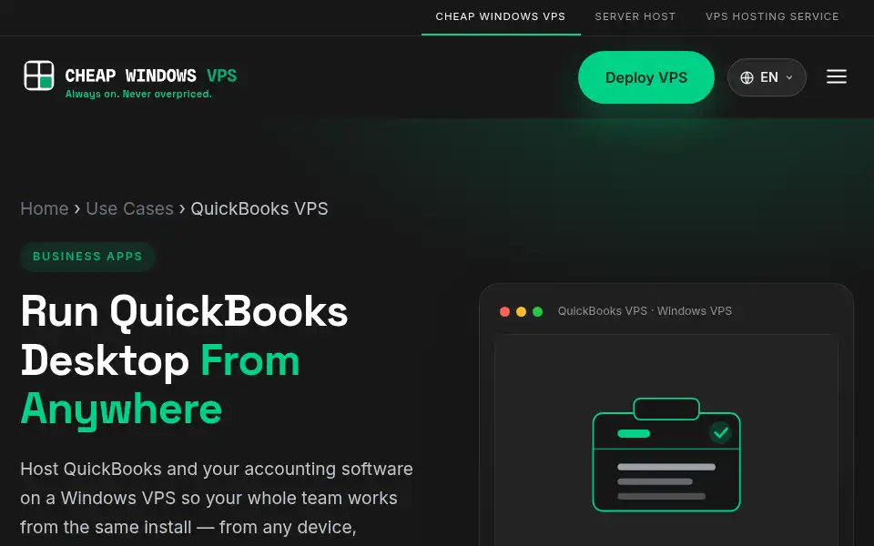 Screenshot of cheapwindowsvps.com