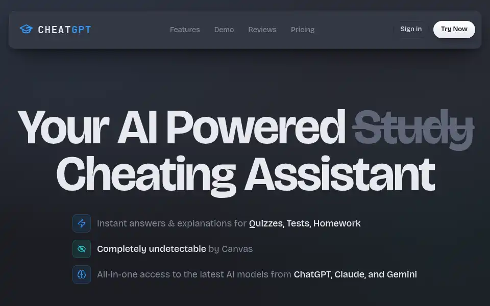 Screenshot of cheatgpt.app