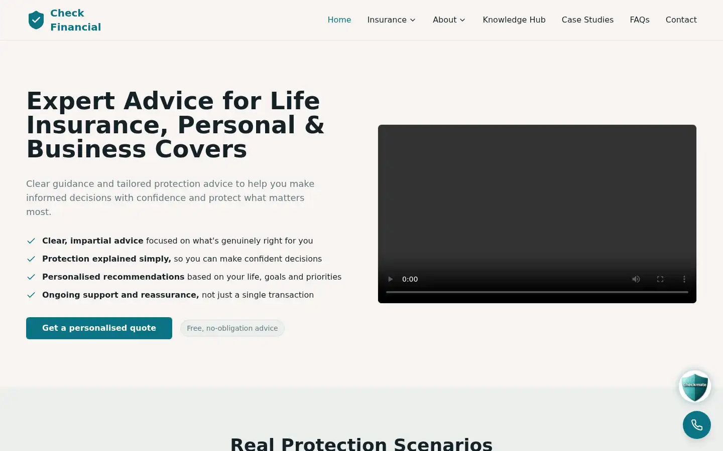 Screenshot of checkfinancial.co.uk