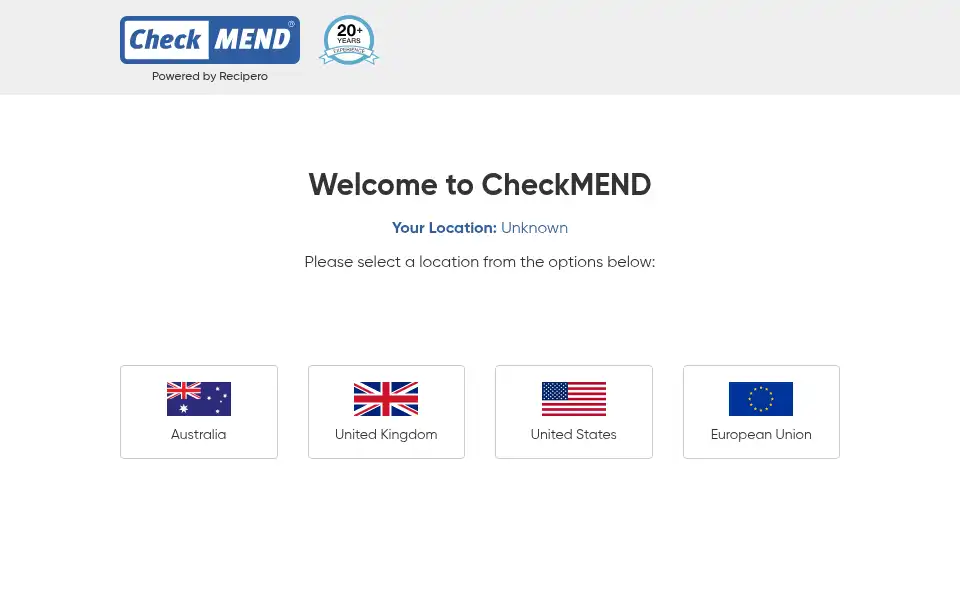 Screenshot of checkmend.com