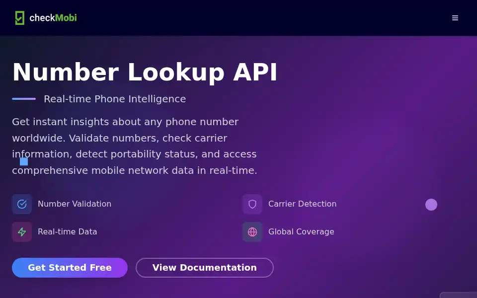 Screenshot of checkmobi.com