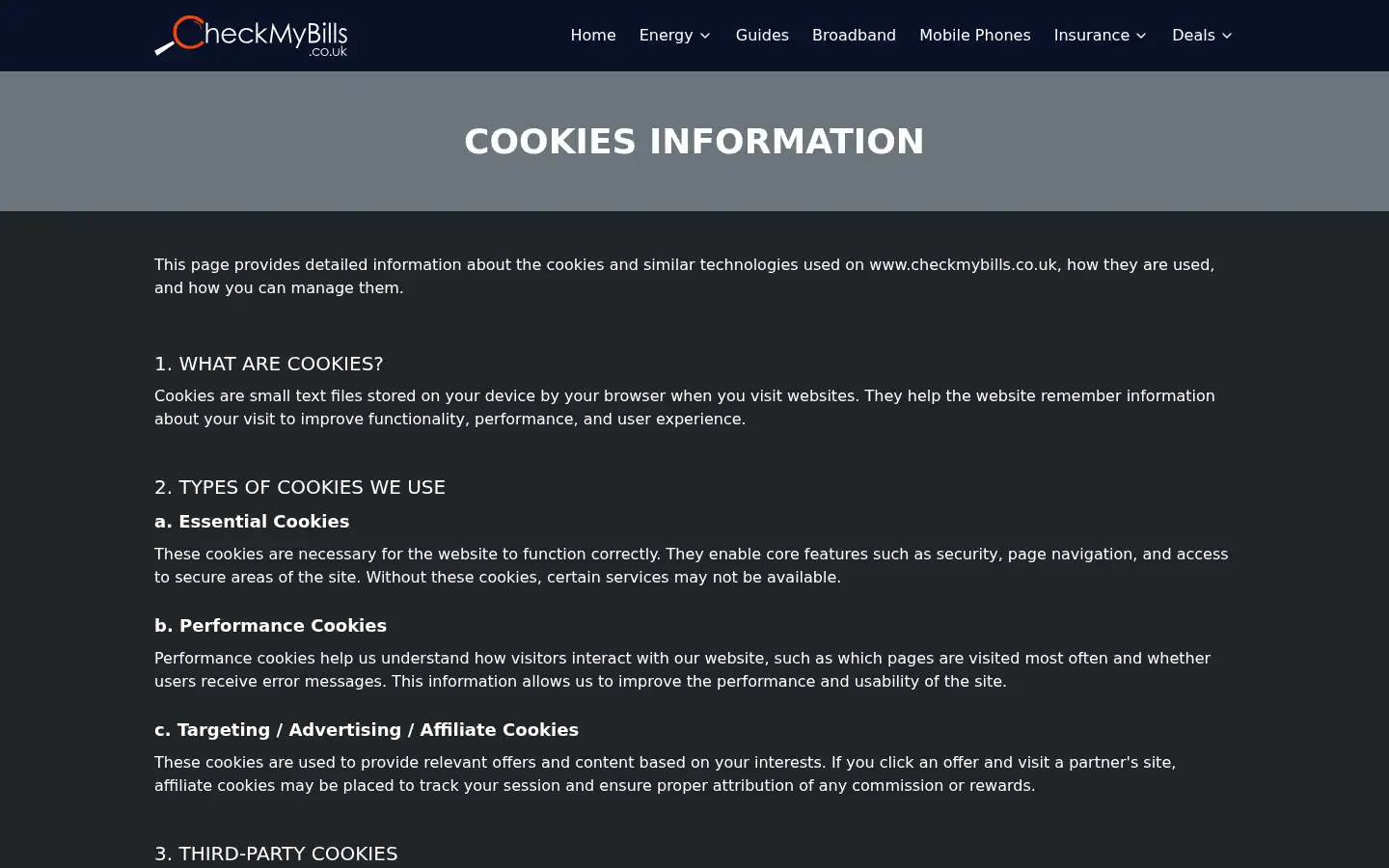 Screenshot of checkmybills.co.uk
