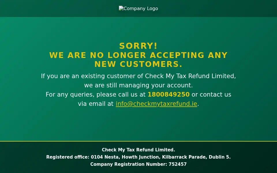 Screenshot of checkmytaxrefund.ie