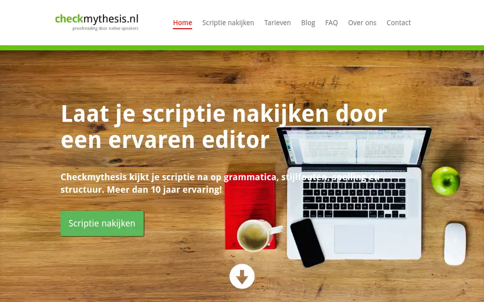 Screenshot of checkmythesis.nl
