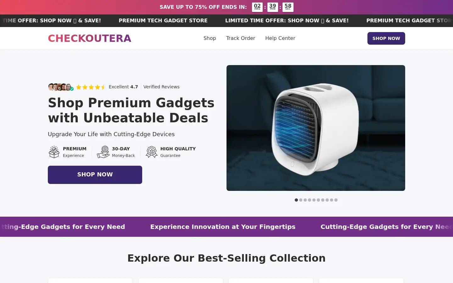 Screenshot of checkoutera.com
