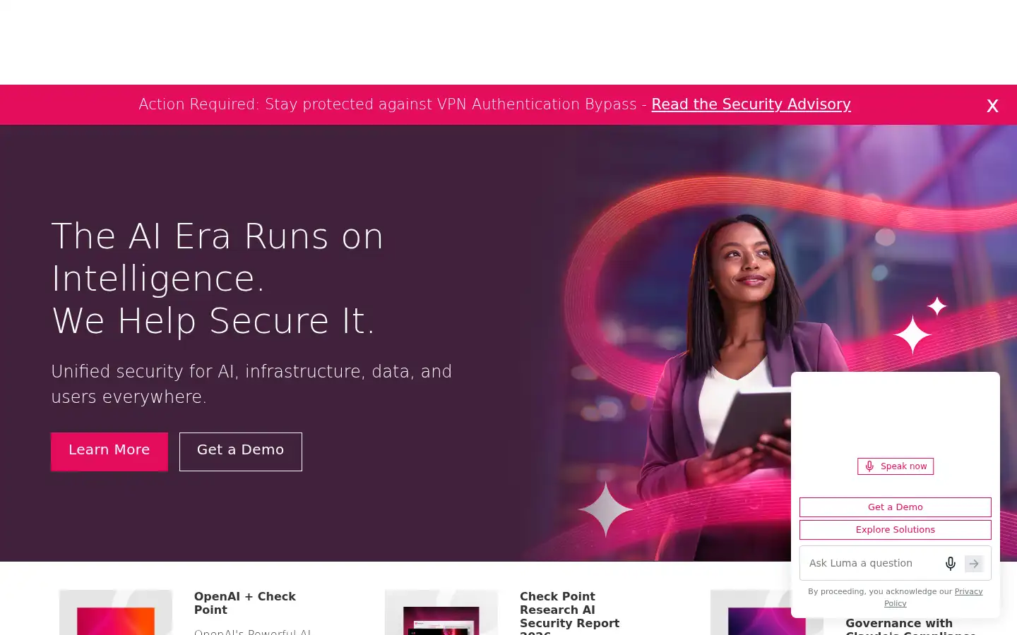 Screenshot of checkpoint.com