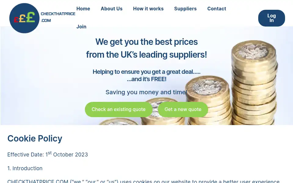 Screenshot of checkthatprice.com