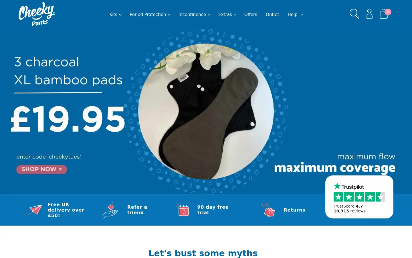 Screenshot of cheekypants.com