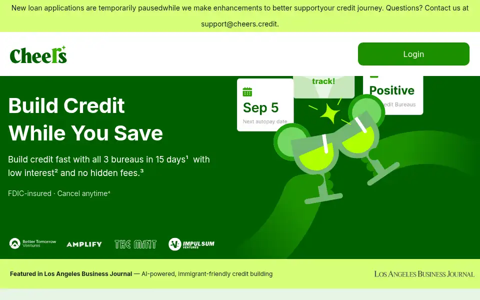 Screenshot of cheers.credit