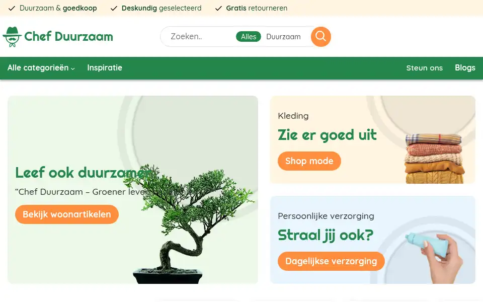 Screenshot of chefduurzaam.nl